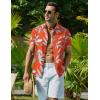 imageCOOFANDY Mens Hawaiian Shirt Short Sleeve Button Down Shirt Tropical Summer Beach ShirtLeaforange