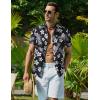imageCOOFANDY Mens Hawaiian Shirt Short Sleeve Button Down Shirt Tropical Summer Beach ShirtUkuleleblack