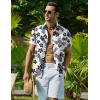 imageCOOFANDY Mens Hawaiian Shirt Short Sleeve Button Down Shirt Tropical Summer Beach ShirtUkulelewhite