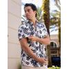imageCOOFANDY Mens Hawaiian Shirt Short Sleeve Button Down Shirt Tropical Summer Beach ShirtUkulelewhite