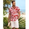imageCOOFANDY Mens Hawaiian Shirt Short Sleeve Button Down Shirts Tropical Summer Beach Shirts Casual Floral Aloha ShirtsAredwhite Floral