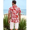 imageCOOFANDY Mens Hawaiian Shirt Short Sleeve Button Down Shirts Tropical Summer Beach Shirts Casual Floral Aloha ShirtsAredwhite Floral