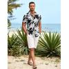 imageCOOFANDY Mens Hawaiian Shirt Short Sleeve Button Down Shirts Tropical Summer Beach Shirts Casual Floral Aloha ShirtsBlack