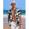 imageCOOFANDY Mens Hawaiian Shirt Short Sleeve Button Down Shirts Tropical Summer Beach Shirts Casual Floral Aloha ShirtsBlack
