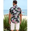 imageCOOFANDY Mens Hawaiian Shirt Short Sleeve Button Down Shirts Tropical Summer Beach Shirts Casual Floral Aloha ShirtsBlack Floral