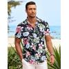 imageCOOFANDY Mens Hawaiian Shirt Short Sleeve Button Down Shirts Tropical Summer Beach Shirts Casual Floral Aloha ShirtsBlack Floral