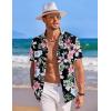imageCOOFANDY Mens Hawaiian Shirt Short Sleeve Button Down Shirts Tropical Summer Beach Shirts Casual Floral Aloha ShirtsBlack Floral