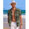 imageCOOFANDY Mens Hawaiian Shirt Short Sleeve Button Down Shirts Tropical Summer Beach Shirts Casual Floral Aloha ShirtsBlack Treegreen