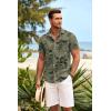 imageCOOFANDY Mens Hawaiian Shirt Short Sleeve Button Down Shirts Tropical Summer Beach Shirts Casual Floral Aloha ShirtsBlack Treegreen