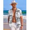 imageCOOFANDY Mens Hawaiian Shirt Short Sleeve Button Down Shirts Tropical Summer Beach Shirts Casual Floral Aloha ShirtsBlack Treewhite