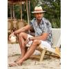 imageCOOFANDY Mens Hawaiian Shirt Short Sleeve Button Down Shirts Tropical Summer Beach Shirts Casual Floral Aloha ShirtsBlackwhite Leaves