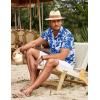 imageCOOFANDY Mens Hawaiian Shirt Short Sleeve Button Down Shirts Tropical Summer Beach Shirts Casual Floral Aloha ShirtsBlue