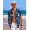 imageCOOFANDY Mens Hawaiian Shirt Short Sleeve Button Down Shirts Tropical Summer Beach Shirts Casual Floral Aloha ShirtsBlue Coconut Palm