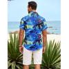 imageCOOFANDY Mens Hawaiian Shirt Short Sleeve Button Down Shirts Tropical Summer Beach Shirts Casual Floral Aloha ShirtsBlue Coconut Tree