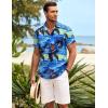 imageCOOFANDY Mens Hawaiian Shirt Short Sleeve Button Down Shirts Tropical Summer Beach Shirts Casual Floral Aloha ShirtsBlue Coconut Tree