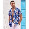 imageCOOFANDY Mens Hawaiian Shirt Short Sleeve Button Down Shirts Tropical Summer Beach Shirts Casual Floral Aloha ShirtsBlue Floral