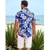 imageCOOFANDY Mens Hawaiian Shirt Short Sleeve Button Down Shirts Tropical Summer Beach Shirts Casual Floral Aloha ShirtsBlue Floral