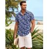 imageCOOFANDY Mens Hawaiian Shirt Short Sleeve Button Down Shirts Tropical Summer Beach Shirts Casual Floral Aloha ShirtsBlue White Flower