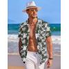 imageCOOFANDY Mens Hawaiian Shirt Short Sleeve Button Down Shirts Tropical Summer Beach Shirts Casual Floral Aloha ShirtsGreen Floral