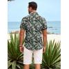 imageCOOFANDY Mens Hawaiian Shirt Short Sleeve Button Down Shirts Tropical Summer Beach Shirts Casual Floral Aloha ShirtsGreen Leaves