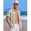 imageCOOFANDY Mens Hawaiian Shirt Short Sleeve Button Down Shirts Tropical Summer Beach Shirts Casual Floral Aloha ShirtsLight Green Leaves