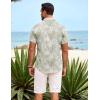 imageCOOFANDY Mens Hawaiian Shirt Short Sleeve Button Down Shirts Tropical Summer Beach Shirts Casual Floral Aloha ShirtsLight Green Leaves