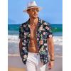 imageCOOFANDY Mens Hawaiian Shirt Short Sleeve Button Down Shirts Tropical Summer Beach Shirts Casual Floral Aloha ShirtsNavypink Flower