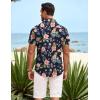 imageCOOFANDY Mens Hawaiian Shirt Short Sleeve Button Down Shirts Tropical Summer Beach Shirts Casual Floral Aloha ShirtsNavypink Flower