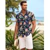 imageCOOFANDY Mens Hawaiian Shirt Short Sleeve Button Down Shirts Tropical Summer Beach Shirts Casual Floral Aloha ShirtsNavypink Flower