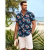 imageCOOFANDY Mens Hawaiian Shirt Short Sleeve Button Down Shirts Tropical Summer Beach Shirts Casual Floral Aloha ShirtsNavyred Flower