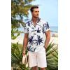 imageCOOFANDY Mens Hawaiian Shirt Short Sleeve Button Down Shirts Tropical Summer Beach Shirts Casual Floral Aloha ShirtsPalm Tree