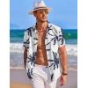 imageCOOFANDY Mens Hawaiian Shirt Short Sleeve Button Down Shirts Tropical Summer Beach Shirts Casual Floral Aloha ShirtsPalm Tree