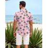 imageCOOFANDY Mens Hawaiian Shirt Short Sleeve Button Down Shirts Tropical Summer Beach Shirts Casual Floral Aloha ShirtsPink Black Coconut Palm