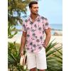 imageCOOFANDY Mens Hawaiian Shirt Short Sleeve Button Down Shirts Tropical Summer Beach Shirts Casual Floral Aloha ShirtsPink Black Coconut Palm