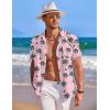 imageCOOFANDY Mens Hawaiian Shirt Short Sleeve Button Down Shirts Tropical Summer Beach Shirts Casual Floral Aloha ShirtsPink Black Coconut Palm