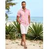 imageCOOFANDY Mens Hawaiian Shirt Short Sleeve Button Down Shirts Tropical Summer Beach Shirts Casual Floral Aloha ShirtsPink Leaves