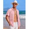 imageCOOFANDY Mens Hawaiian Shirt Short Sleeve Button Down Shirts Tropical Summer Beach Shirts Casual Floral Aloha ShirtsPink Leaves