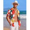 imageCOOFANDY Mens Hawaiian Shirt Short Sleeve Button Down Shirts Tropical Summer Beach Shirts Casual Floral Aloha ShirtsWhite Floralleaves