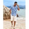 imageCOOFANDY Mens Hawaiian Shirt Short Sleeve Casual Button Down Tropical Summer Beach Aloha ShirtsBluewhite Flowers