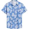 imageCOOFANDY Mens Hawaiian Shirt Short Sleeve Casual Button Down Tropical Summer Beach Aloha ShirtsBluewhite Flowers