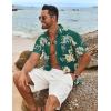 imageCOOFANDY Mens Hawaiian Shirt Short Sleeve Casual Button Down Tropical Summer Beach Aloha ShirtsGreenyellow Flowers