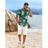 imageCOOFANDY Mens Hawaiian Shirt Short Sleeve Casual Button Down Tropical Summer Beach Aloha ShirtsGreenyellow Flowers