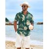 imageCOOFANDY Mens Hawaiian Shirt Short Sleeve Casual Button Down Tropical Summer Beach Aloha ShirtsGreenyellow Flowers