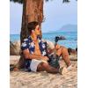 imageCOOFANDY Mens Hawaiian Shirt Short Sleeve Casual Button Down Tropical Summer Beach Aloha ShirtsNavyorange Flowers