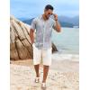 imageCOOFANDY Mens Hawaiian Shirt Short Sleeve Casual Button Down Tropical Summer Beach Aloha ShirtsWhitegrey Leaves