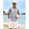 imageCOOFANDY Mens Hawaiian Shirt Short Sleeve Casual Button Down Tropical Summer Beach Aloha ShirtsWhitegrey Leaves