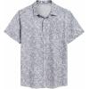 imageCOOFANDY Mens Hawaiian Shirt Short Sleeve Casual Button Down Tropical Summer Beach Aloha ShirtsWhitegrey Leaves