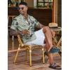 imageCOOFANDY Mens Hawaiian Shirt Short Sleeve Floral Button Down Shirts Tropical Vacation Beach Shirts with PocketLight Green  Palm Tree