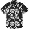 imageCOOFANDY Mens Hawaiian Tropical Shirt Short Sleeve Casual Button Down Floral Summer Beach Shirts with PocketBblack Leaves