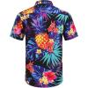 imageCOOFANDY Mens Hawaiian Tropical Shirt Short Sleeve Casual Button Down Floral Summer Beach Shirts with PocketBlack Leaf  Flower